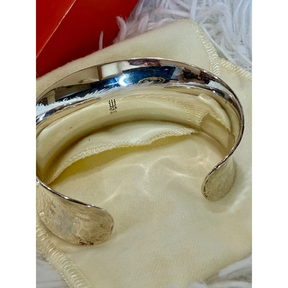 James Avery Vintage Hammered Sterling Silver Wide Cuff Bracelet 925 Silver - Picture 9 of 14